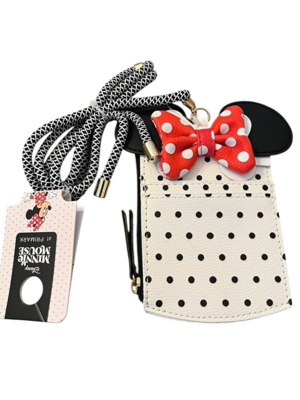 Minnie Mouse Polka Dot Bow ID Credit Card Holder Lanyard Primark Disney NWT